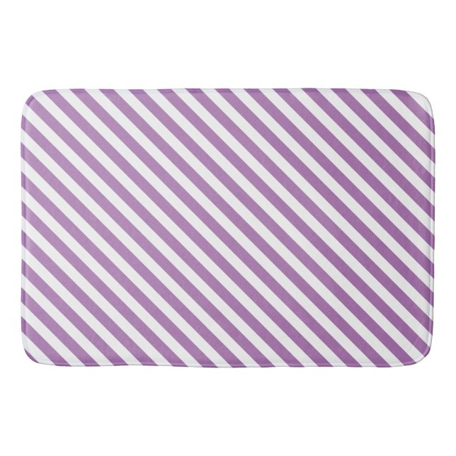Lila/Vit Rand Bath Mat Badrumsmatta (Framsidan)