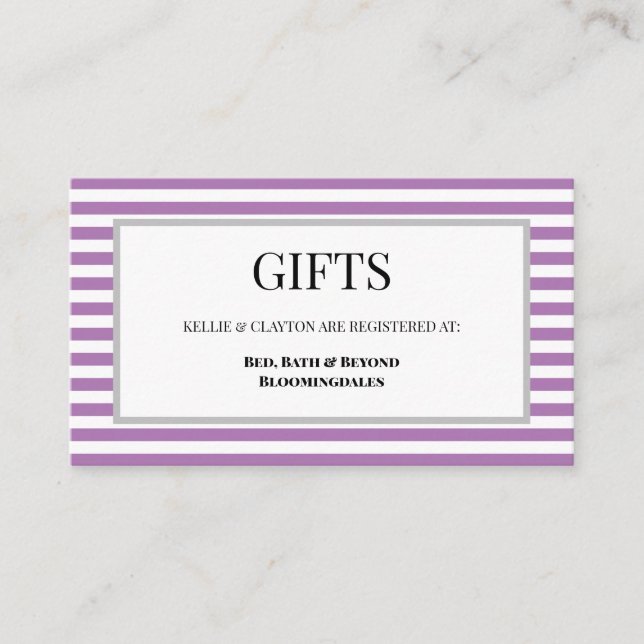 Lila/Vit Rand-presentationskort Tilläggskort (Framsida)