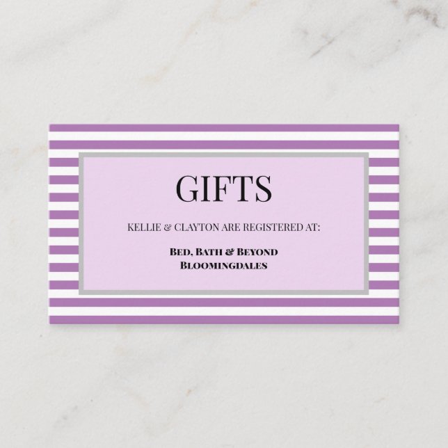 Lila/Vit Rand-presentationskort Tilläggskort (Framsida)