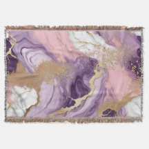 Lila, vit, Rosa Guld Agate Marble