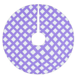 Lila Vit Rutig Diamantmönster Julgransmatta Borstad Polyester