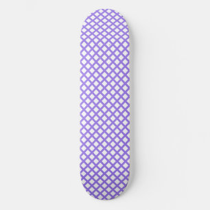 Lila Vit Rutig Diamantmönster Mini Skateboard Bräda 18,5 Cm