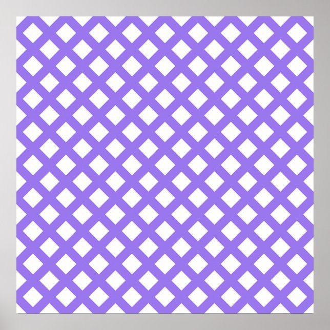 Lila Vit Rutig Diamantmönster Poster (Framsidan)