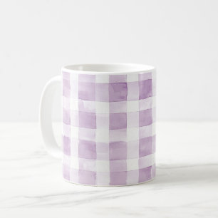 Lila Vit Rutiga Ränder Kaffemugg