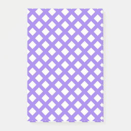 Lila Vit Rutigt Diamantmönster Post-it Block