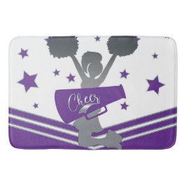 Lila Vit Silver Stjärnor Cheer Cheerleading Badrumsmatta