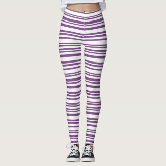 Lila, vit stripe leggings