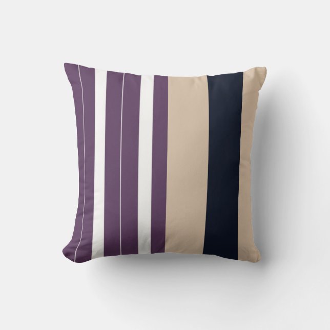 Lila/vit/svart/tan Reversible Pillow Kudde (Framsida)