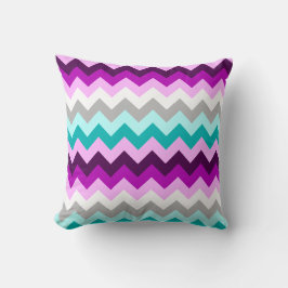 Lila vit teal-chevron kastkudde kudde