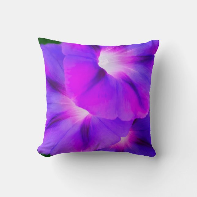 Lila Vita Blommor  Kudde (Framsida)