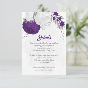 lila vita blommor silver botaniska detaljer tilläggskort