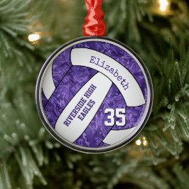 lila, vita flickor, volleyball-lagemento julgransprydnad metall