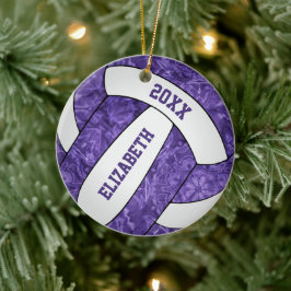 lila, vita personlig-flickor, volleyball julgransprydnad keramik