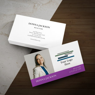 Lila Vita Professionellen Foto och Logotyp Visitkort