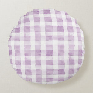 Lila Vita Ränder Baby Shower Rund Kudde