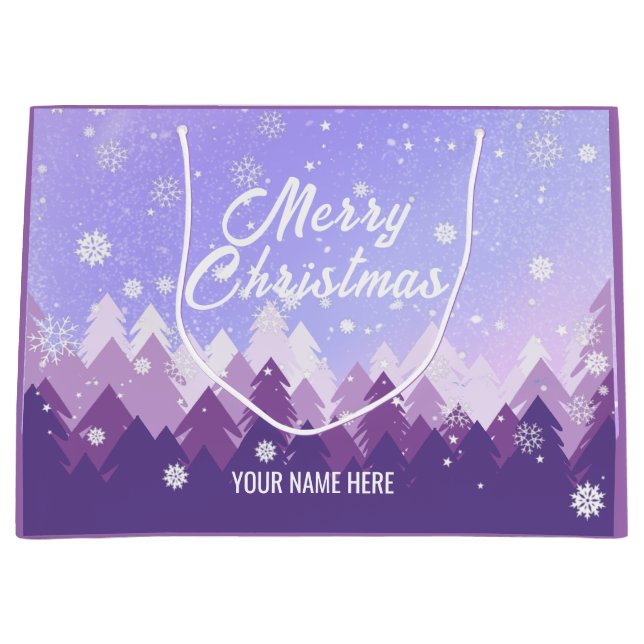 Lila Vita Snö Fredlig skogshuggning Julafton - nyt (Framsidan)