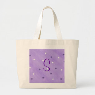 Lila & vita stjärnor, Monogram tote bags-mall Jumbo Tygkasse