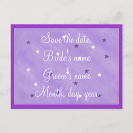 Lila & Vita Stjärnor Spara datum-kort Meddelande Vykort