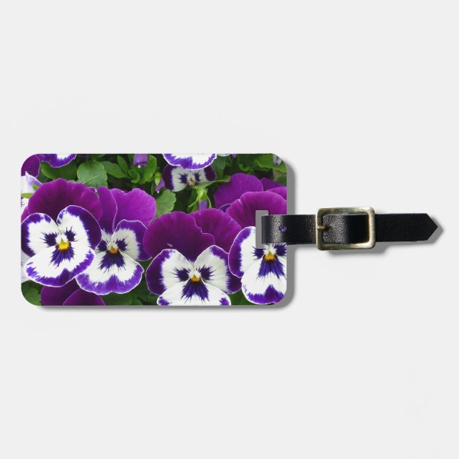 Lila- & vitblommor bagagebricka (Horisontell Framsida)
