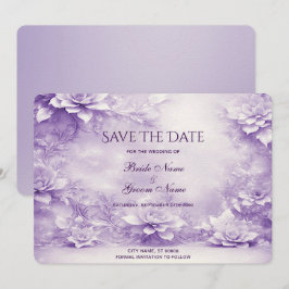 Lila Vitblommor Spara datum Datumet