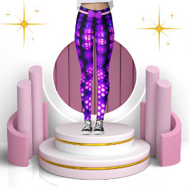 Lila Voilet Shiny Glowing Abstrakt Sparkles Chic Leggings