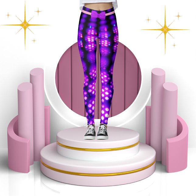 Lila Voilet Shiny Glowing Abstrakt Sparkles Chic Leggings (Skapare uppladdad)