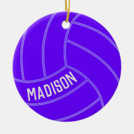 Lila Volleyball Anpassningsbar Text jul Ornament