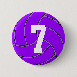 Lila Volleyball Jersey Number eller Initialer Pin Knapp