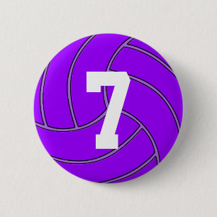 Lila Volleyball Jersey Number eller Initialer Pin Knapp