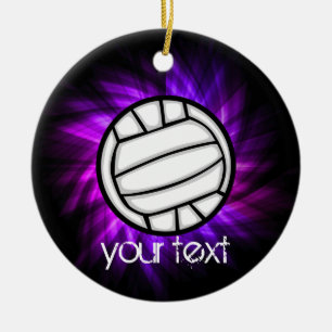 Lila Volleyball Julgransprydnad Keramik