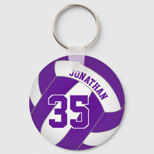 lila volleyball-spelare eget namn jersey-nummer nyckelring