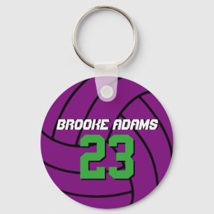 Lila Volleyball Sports Team Idrottare Keychain Nyckelring