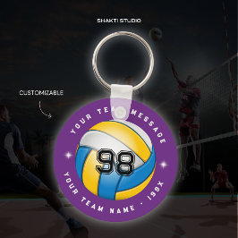 Lila volleyboll-lags runt nyckelring