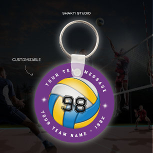 Lila volleyboll-lags runt nyckelring