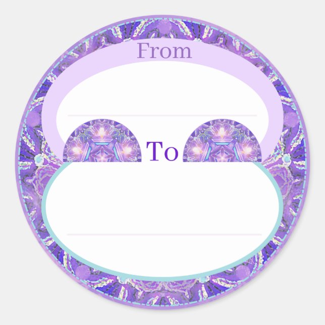 Lila W1 Runt Klistermärke (Framsida)