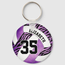 lila w zebra ränder accentflickor volleyball