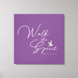 Lila Walk in the Spirit Bible Verse Canvastryck