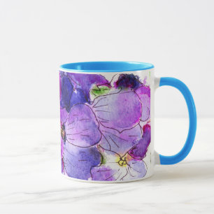 Lila Wallblomma Ringer Mugg