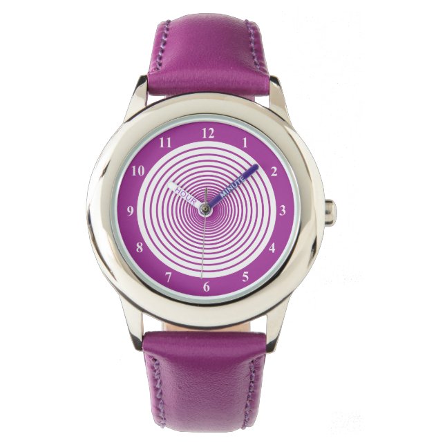 Lila Watch med cirklar - Välj Färg Armbandsur (Framsida)