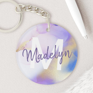 Lila Watercolor Abstrakt Girly Luxury Monogram