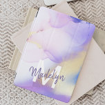 Lila Watercolor Abstrakt Girly Luxury Monogram iPad Mini Skydd<br><div class="desc">Anpassa enkelt den här glamorösa stil-abstrakt-lilac-vattenfärgen och guld-sprejbakgrunden med anpassningsbarna.</div>