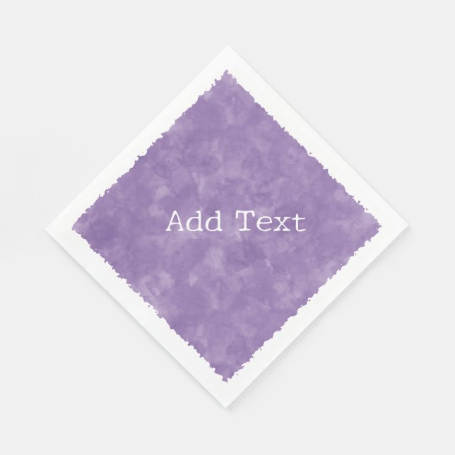 Lila Watercolor Anpassningsbar Text Baby Shower Pappersservett (Hörn)