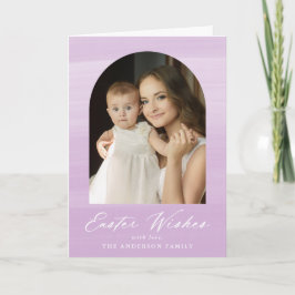 Lila Watercolor Arch 2 Photo Påsk Önskemål Helgkort