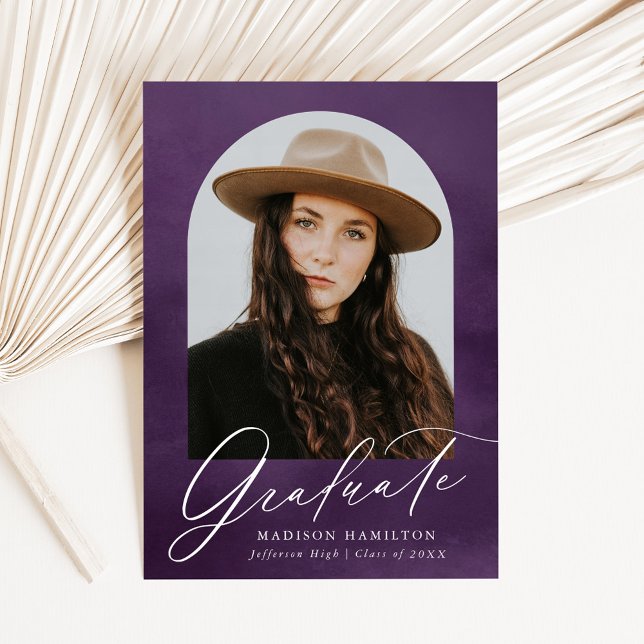 Lila Watercolor Arch Photo Studenten Meddelande (Skapare uppladdad)