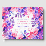 Lila Watercolor Blommigt 40th Birthday Guest Bok<br><div class="desc">Fira i Stil med vår ljusa och djärva 40:e födelsedag Party gäst bok,  med vår fantastiska blommigt för vattenfärg i Lila. Beställ nu och gör din 40-årsdag till minnesvärd!</div>