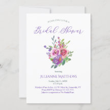 Lila Watercolor Blommigt Bouquet Möhippa