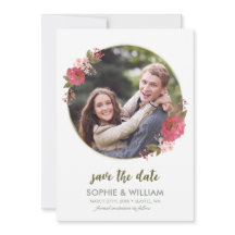 Lila Watercolor Blommigt Foto Spara datum