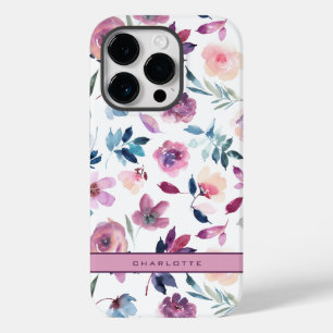 Lila Watercolor Blommigt med namn