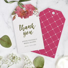 Lila Watercolor Blommigt Tack Valfri händelseförmå Presentetikett