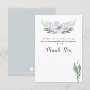 Lila Watercolor Blommigts Angel Vingar Tack Inbjudningar